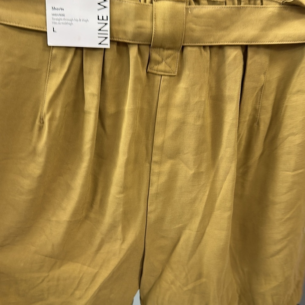 Nine West Mustard High Waist Women's Shorts - Picture 3 of 6